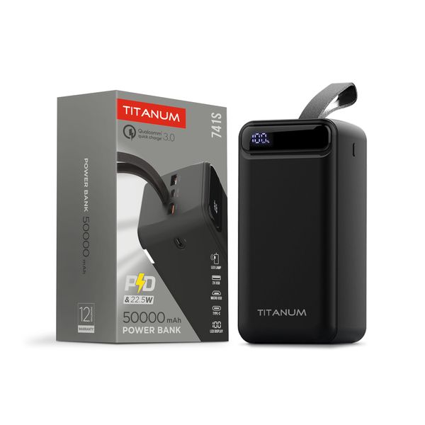 Повербанк 50000mAh TITANUM 741S 22.5W Black 27531_T фото