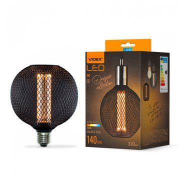 LED лампа VIDEX Filament VL-DBMC125150 4W E27 1800K Black Chainmail style 27615 фото