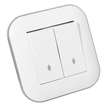 Вимикач прохідний 2-клавішний LOFT білий+сірий Ovivo Electric 404-010203-211 фото
