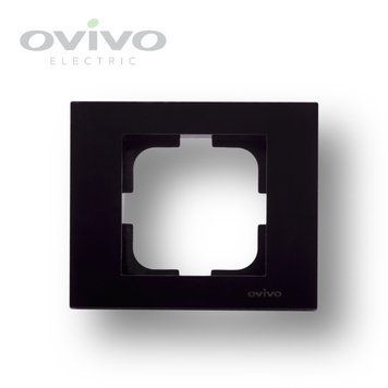 Рамка одинарна GRANO чорний металік Ovivo Electric 400-170000-096 фото