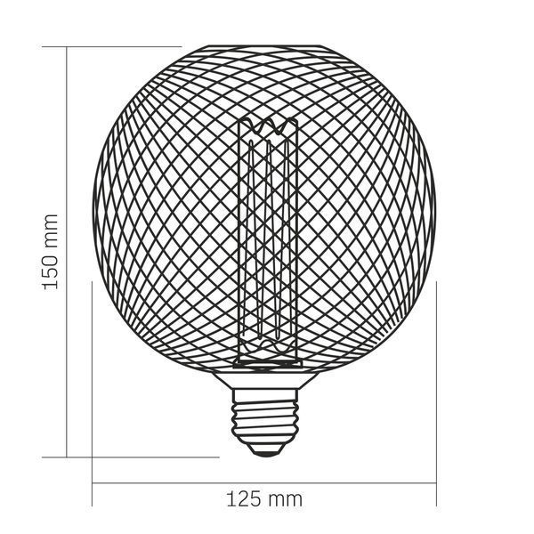 LED лампа VIDEX Filament VL-DBMC125150 4W E27 1800K Black Chainmail style 27615 фото