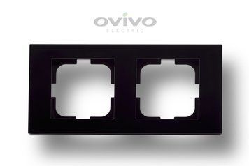 Рамка 2-на GRANO чорний металік Ovivo Electric 400-170000-226 фото