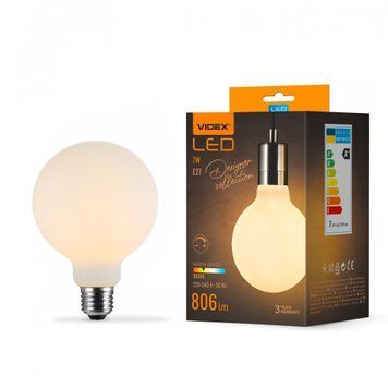 LED лампа VIDEX Filament VL-DG80MO 7W E27 3000K Porcelain dimmable 27622 фото