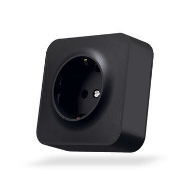 IP20 Розетка зовнішня одинарна із заземленням чорний графіт VIDEX BINERA 27075 фото