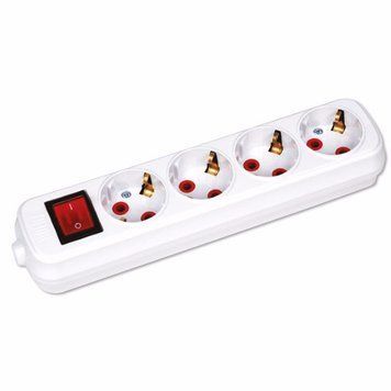 Колодка 4 гнезда с заземлением и кнопкой Teb Elektrik 200-400-402 фото