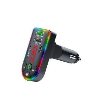 FM модулятор HAVIT HV-FM813BT 2USB+USB-C RGB Black 27974 фото