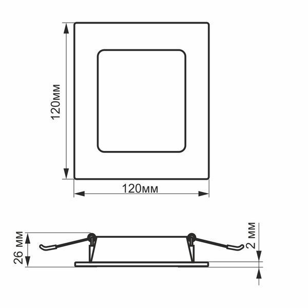 LED світильник Back вбудований квадрат VIDEX 6W 5000K 26341 фото