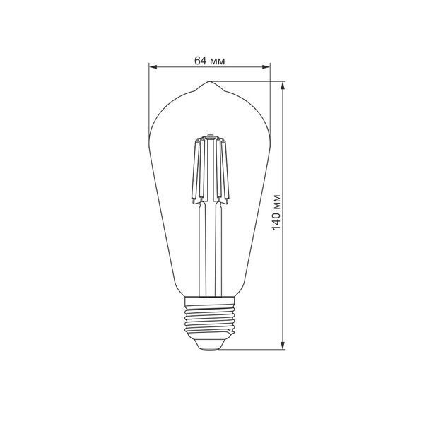 LED лампа TITANUM Filament ST64 6W E27 2200K бронза 25527 фото