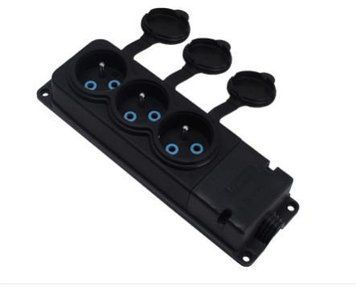 Колодка каучукова чорна 3-а 16A 250V Teb Elektrik 220-000-301 фото
