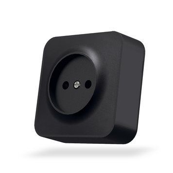IP20 Розетка зовнішня одинарна чорний графіт VIDEX BINERA 27074 фото