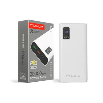 Повербанк TITANUM 727S 20000mAh 22.5W White 27363_T фото