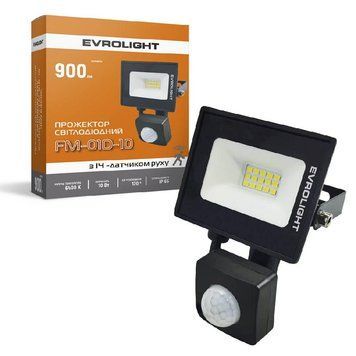 Прожектор светодиодный с датчиком движения Евросвет FM-01D-10 10W 6400К 2100008107928 фото