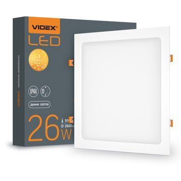 LED светильник Back встроенный квадратный VIDEX 26W 5000K 26904 фото