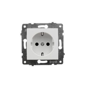Механізм розетки із заземленням білий GRANO Ovivo Electric 600-000301-217 фото
