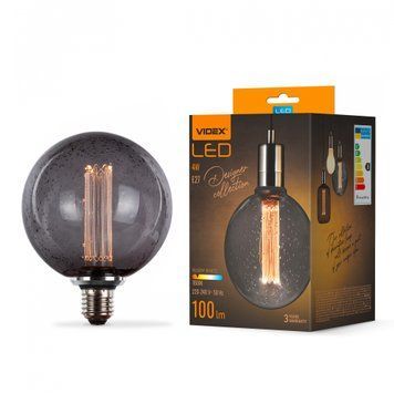 LED лампа VIDEX Filament VL-DI-G125FC1979S 4W E27 1800K Smoke 27612 фото