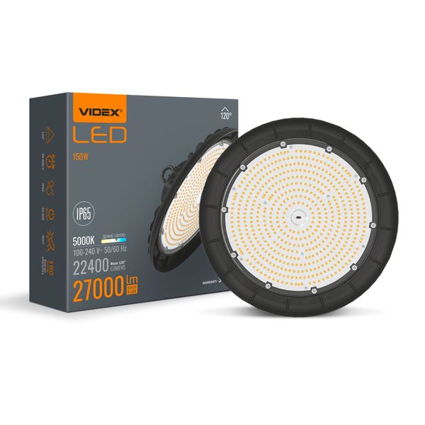 LED светильник высотный ХайБэй VIDEX 150W 5000K 27000Lm Черный 27662_V фото