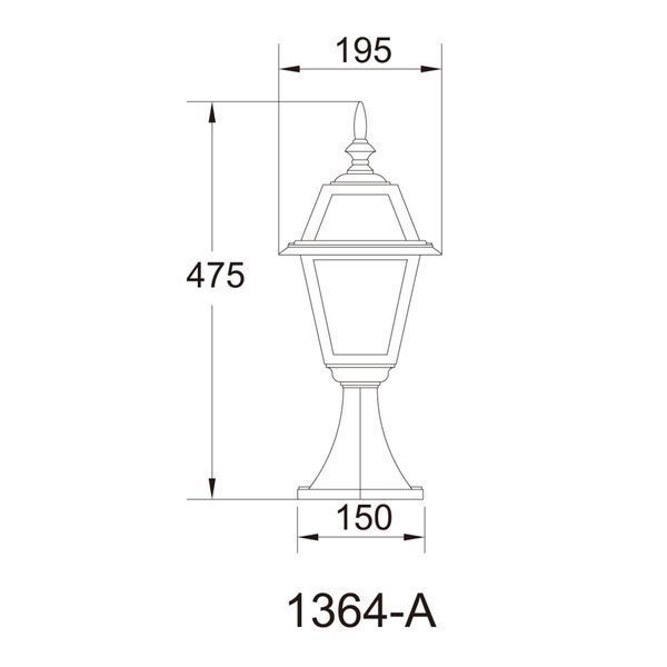 Светильник уличный столбик низкий Lusterlicht QMT 1364-A Faro I старое золото Е27 46308 фото