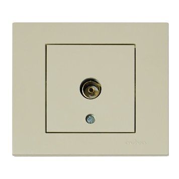 Розетка ТВ прохідна кремова GRANO Ovivo Electric 400-020300-224 фото