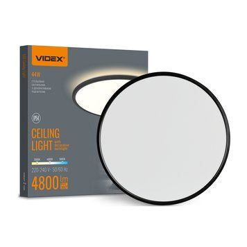 LED світильник з декоративною підсвіткою VIDEX DL5R 44W 3000K-4000K-5000K Black 28617 фото