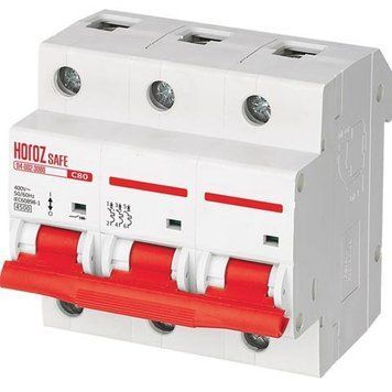 Автоматический выключатель SAFE 80А 3P С Horoz Electric 114-002-3080-010 фото