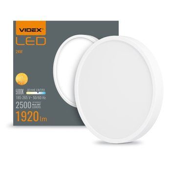 LED Світильник круглий накладний VIDEX 24W 5000K White 24884 фото