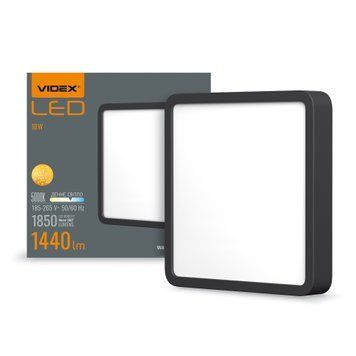 LED Светильник накладной квадрат VIDEX 18W 5000K Black 27801 фото