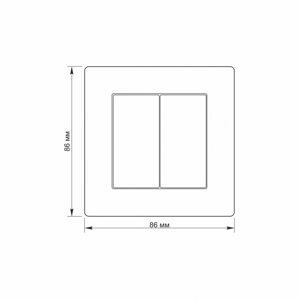 Выключатель двухклавишный белый TITANUM STANDARD 25963_T фото
