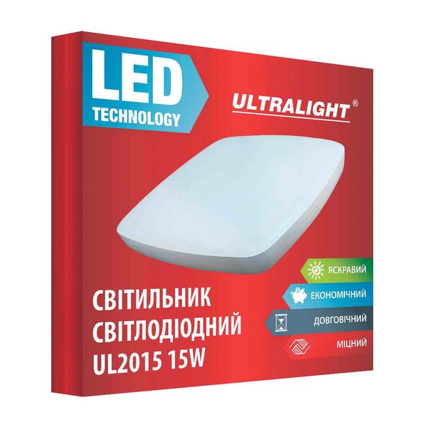 Світильник світлодіодний стельовий "таблетка" Ultralight UL 2015 15Вт 49420 фото