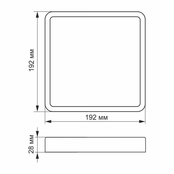 LED Светильник накладной квадрат VIDEX 18W 5000K Black 27801 фото