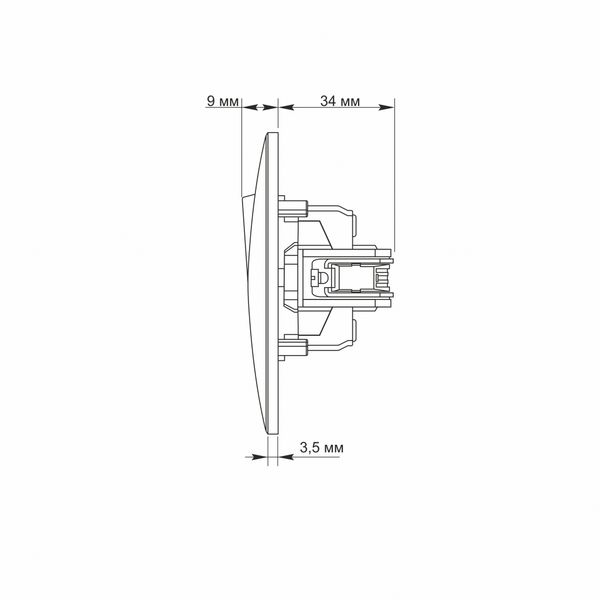 Выключатель двухклавишный белый TITANUM STANDARD 25963_T фото