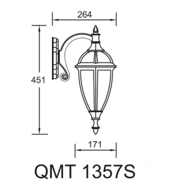 Светильник уличный настенный Lusterlicht QMT 1357S California I антич/бронза Е27 46301 фото