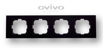 Рамка 4-на GRANO чорний металік Ovivo Electric 400-170000-228 фото