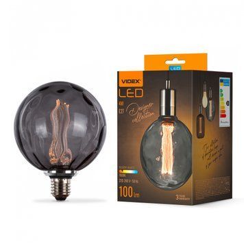 LED лампа VIDEX Filament VL-DI-G125FC1980S 4W E27 1800K Smoke 27613 фото