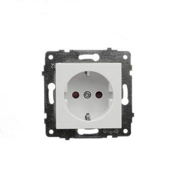 Механізм розетки із заземленням та шторками білий GRANO Ovivo Electric 600-000301-218 фото