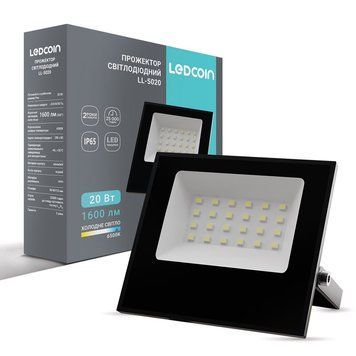 Світлодіодний прожектор Ledcoin LL-5020 20Вт 6500K чорний L-80480 фото