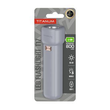 Портативний світлодіодний ліхтарик TITANUM TLF-T17 50Lm Gray 28731 фото