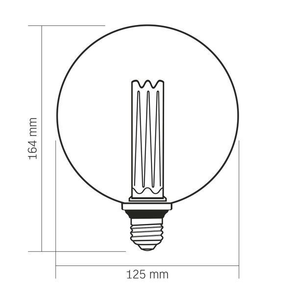 LED лампа VIDEX Filament VL-DI-G125FC1980S 4W E27 1800K Smoke 27613 фото