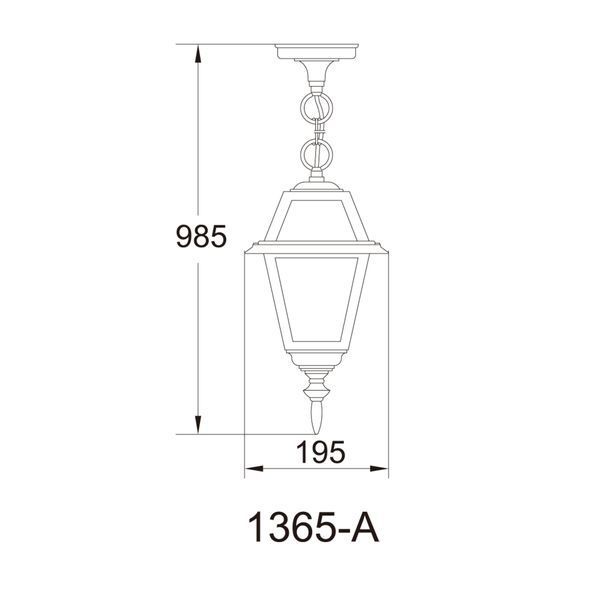 Світильник вуличний підвісний Lusterlicht Faro I QMT 1365-A старе золото Е27 46309 фото