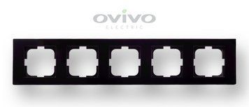 Рамка 5-на GRANO чорний металік Ovivo Electric 400-170000-250 фото