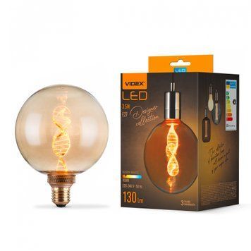 LED лампа VIDEX Filament VL-DNA-G125-A 3.5W E27 1800K Amber 27609 фото