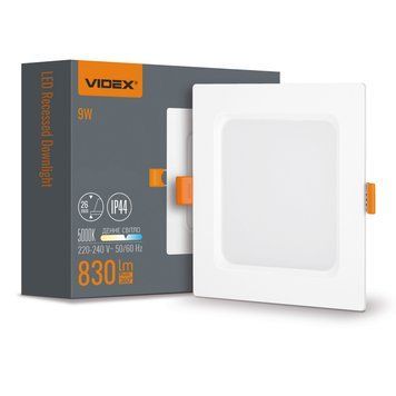 LED світильник Back вбудований квадрат VIDEX 9W 5000K 28605 фото