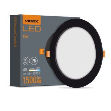 LED светильник Back встроенный круглый VIDEX 15W 5000K Black 27867 фото