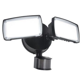 Светильник уличный настенный с датчиком движения Lutec Chimera Led Wall 2 Light Pir Black 5000K Security 7635415330 фото