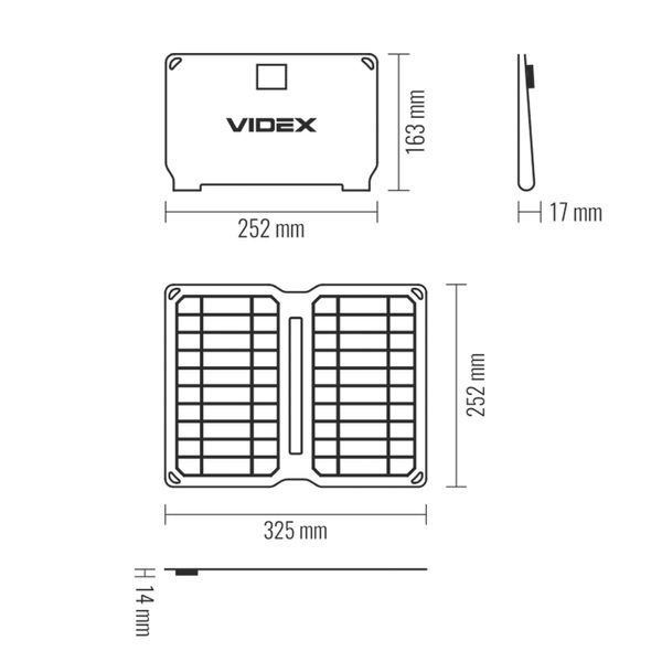 Портативное зарядное устройство солнечная панель VIDEX VSO-F510U 10W VSO-F510U фото