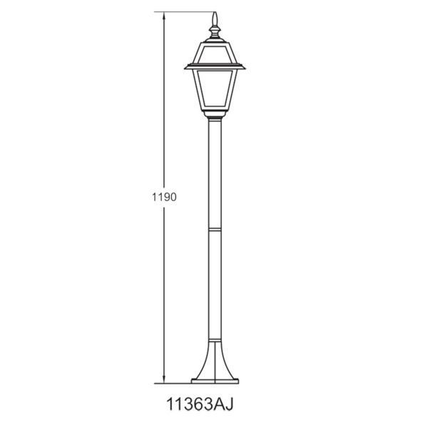 Світильник вуличний стовпчик середній Lusterlicht Faro I QMT11363-AJ старе золото Е27 46311 фото