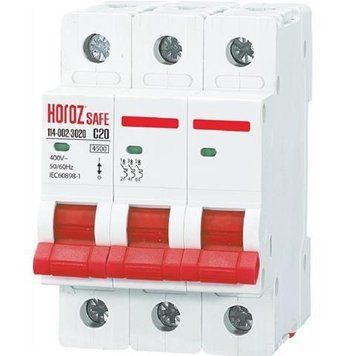 Автоматический выключатель SAFE 20А 3P С Horoz Electric 114-002-3020-010 фото