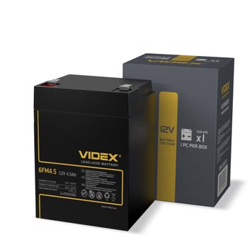 Акумулятор свинцево-кислотний Videx 6FM4.5 12V/4.5Ah color box 1 25080_V фото