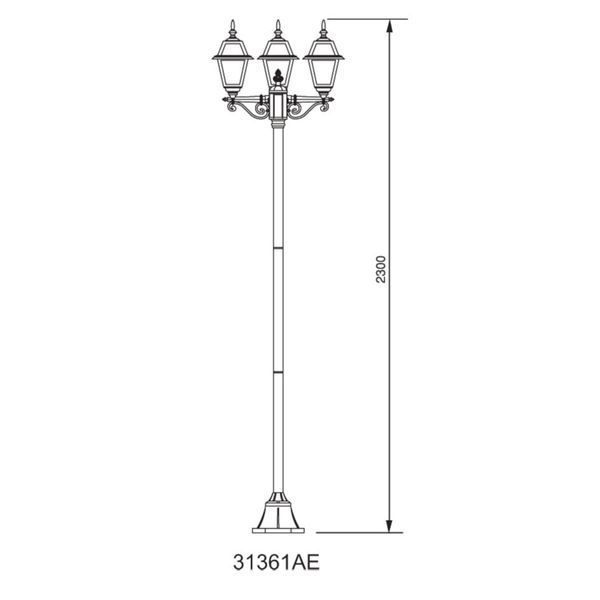 Светильник уличный столб Lusterlicht QMT31361-AE Faro I старое золото Е27 46313 фото