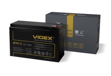 Акумулятор свинцево-кислотний Videx 6FM7.2 12V/7.2Ah color box 1 25079_V фото