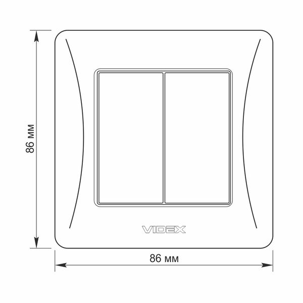Вимикач двоклавішний VIDEX BINERA білий VF-BNSW2-W фото